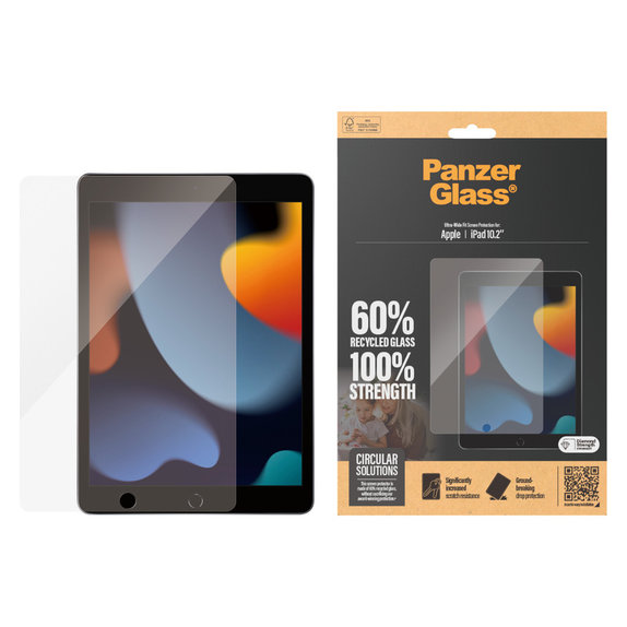Kaljeno staklo UWF za iPad 10,2'' (2019-2021), Prozirna, PanzerGlass