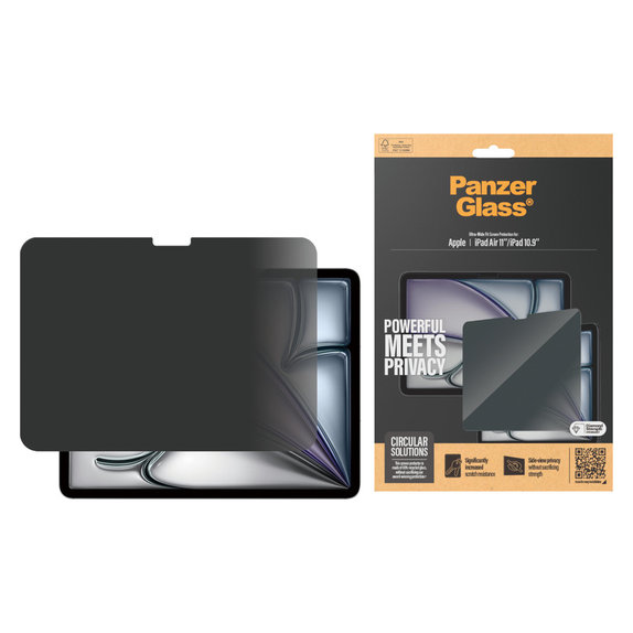 Kaljeno staklo UWF Privacy za iPad 10,9"/Air 11'', Prozirna, PanzerGlass