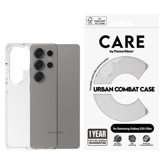 Maska Urban Combat za Samsung Galaxy S25 Ultra, Prozirna, PanzerGlass