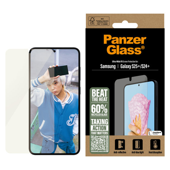 Kaljeno staklo UWF All-in-One s aplikatorom za Samsung Galaxy S25+, Prozirna, PanzerGlass