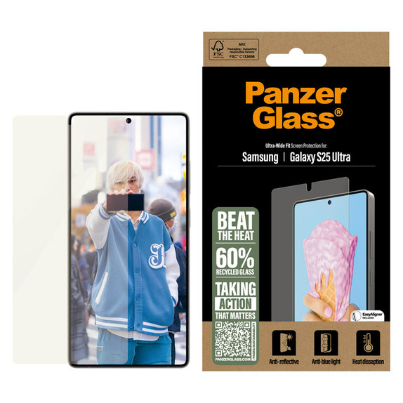 Kaljeno staklo UWF All-in-One s aplikatorom za Samsung Galaxy S25 Ultra, Prozirna, PanzerGlass