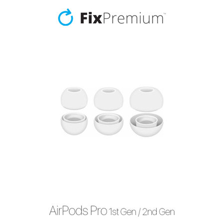 FixPremium - EarTips za AirPods Pro - Set 3 kom (L, S, XS), bijeli