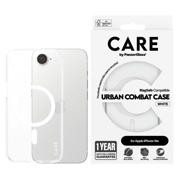 Maska Urban Combat s MagSafeom za iPhone 17e/16e, Bijela, CARE