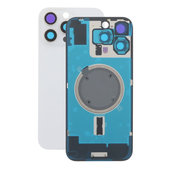 Apple iPhone 16 Pro Max - Stražnje staklo kućišta + staklo kamere + metalni okvir + Magsafe magnet (White Titanium)