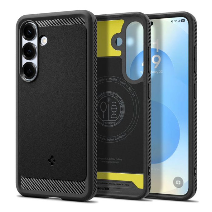 Spigen - Maska Rugged Armor z MagSafe za Samsung Galaxy S25, Matte Black