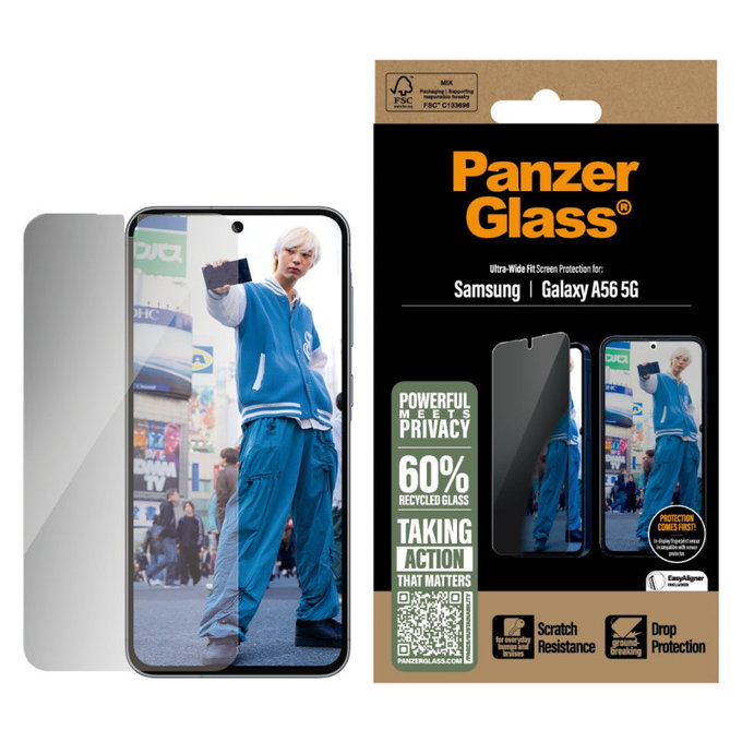 UWF Privacy kaljeno staklo za Samsung A56 5G, transparent, PanzerGlass