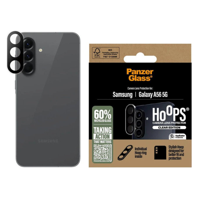 Zaštita objektiva kamere Hoops za Samsung A56 5G, Prozirna, PanzerGlass