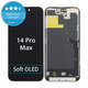 Zaslon Soft OLED za iPhone 14 Pro Max - Dodirno staklo + Okvir, DIAGNOSTIC