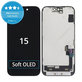 Zaslon Soft OLED za iPhone 15, Dodirni ekran s okvirom, DIAGNOSTIC