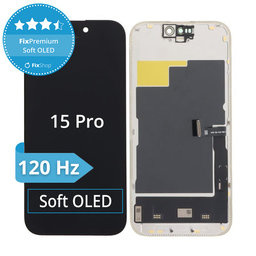 Zaslon Soft OLED za iPhone 15 Pro - Dodirno staklo + Okvir, DIAGNOSTIC