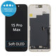 Zaslon Soft OLED za iPhone 15 Pro Max - Dodirno staklo + Okvir, DIAGNOSTIC