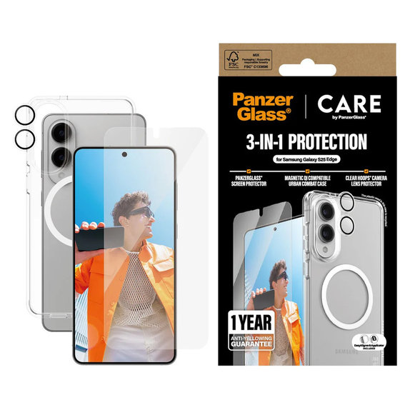 Bundle 3u1 za Samsung Galaxy S25 Edge, PanzerGlass