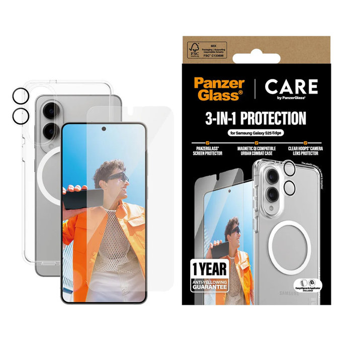 Bundle 3u1 za Samsung Galaxy S25 Edge, PanzerGlass