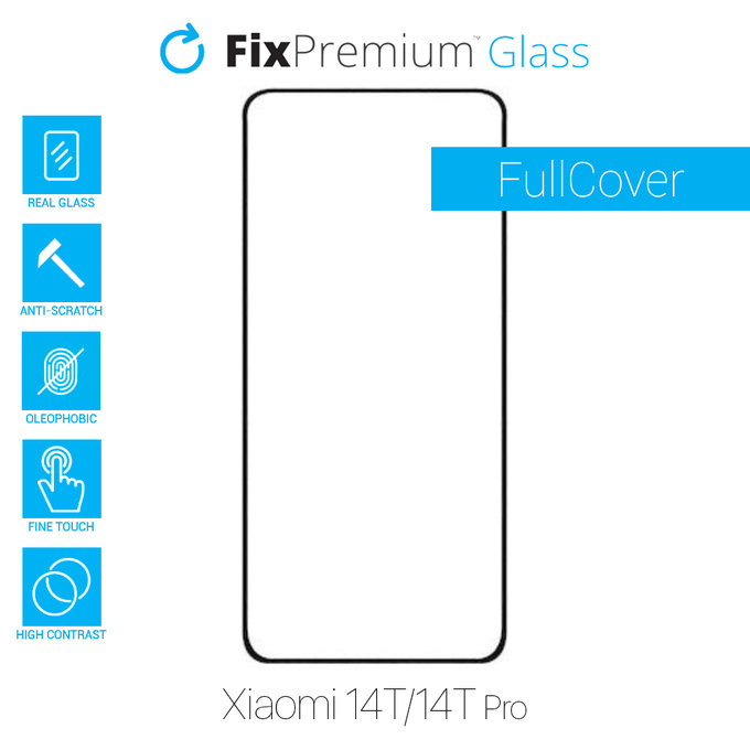 FixPremium FullCover Glass - Kaljeno staklo za Xiaomi 14T, 14T Pro
