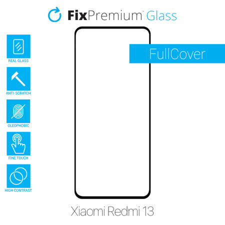 FixPremium FullCover Glass - Kaljeno staklo za Xiaomi Redmi 13