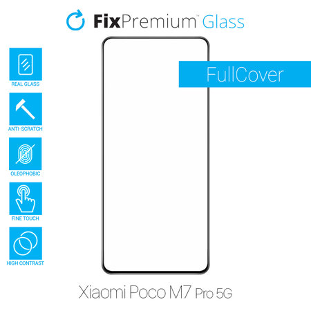 FixPremium FullCover Glass - Kaljeno staklo za Xiaomi Poco M7 Pro 5G