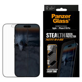 Kaljeno staklo UWF Stealth s Fastfit za iPhone 17/16 Pro, Crna, PanzerGlass