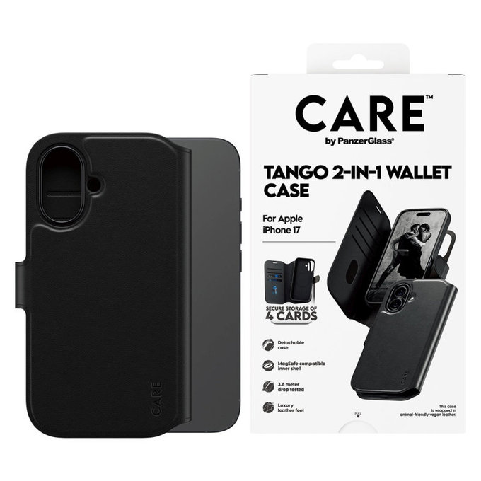Maska Wallet Tango Two-In-One s MagSafeom za iPhone 17, Crna, CARE
