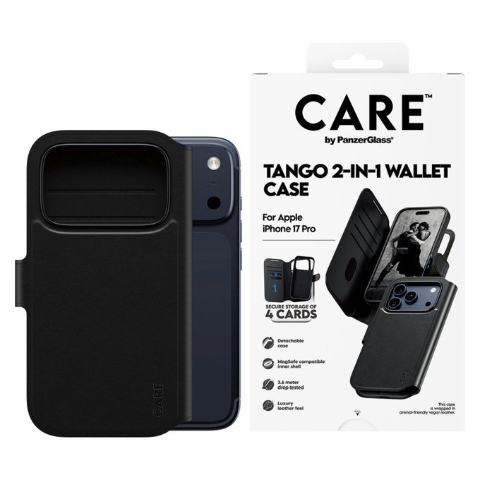 Maska Wallet Tango Two-In-One s MagSafeom za iPhone 17 Pro, Crna, CARE