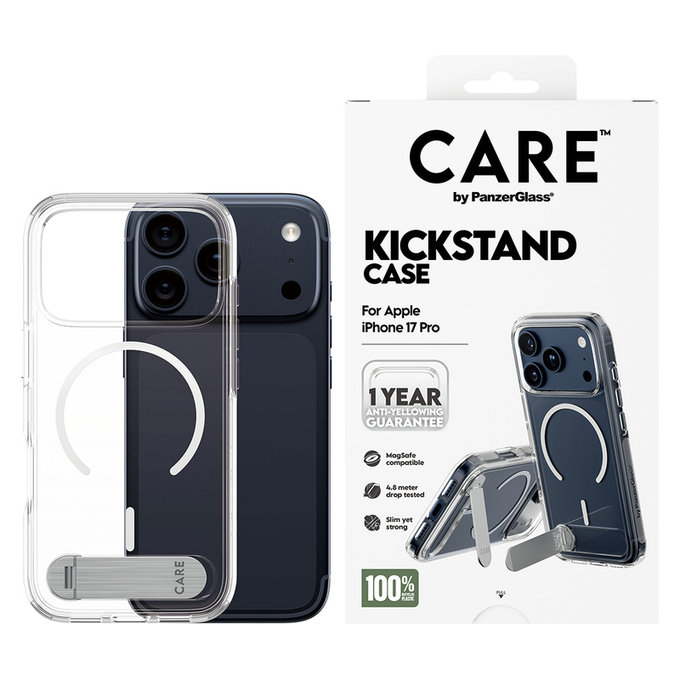 Maska Kickstand za iPhone 17 Pro, Prozirna, PanzerGlass