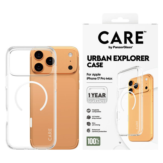 Maska Urban Explorer s MagSafe za iPhone 17 Pro Max, bijela, PanzerGlass