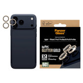 Zaštita objektiva kamere Hoops za iPhone 17 Pro Max/17 Pro/16 Pro Max/16 Pro, Glitter Gold, PanzerGlass