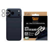 Zaštita objektiva kamere Hoops za iPhone 17 Pro Max/17 Pro/16 Pro Max/16 Pro, Glitter Silver, PanzerGlass