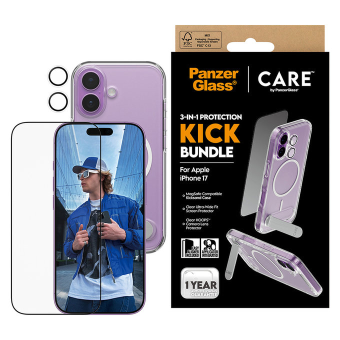 Bundle 3u1 Kick za iPhone 17, PanzerGlass