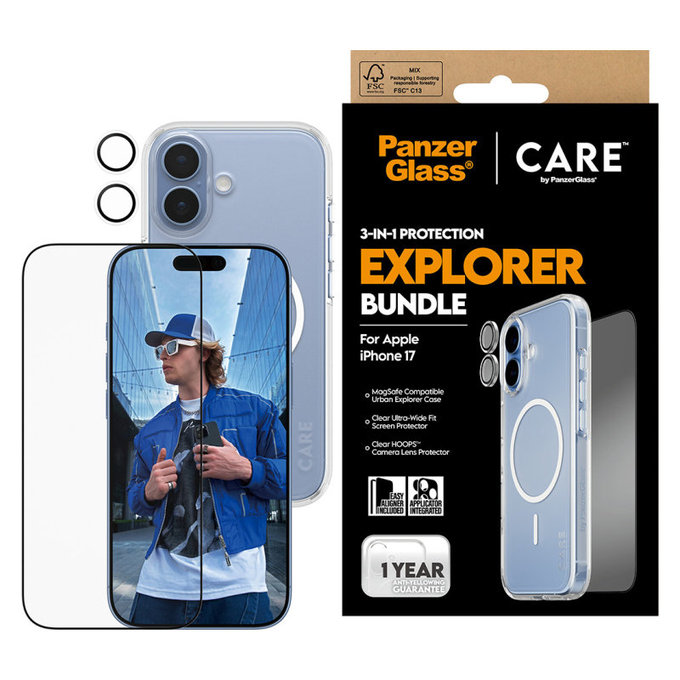 Bundle 3u1 Explorer za iPhone 17, PanzerGlass