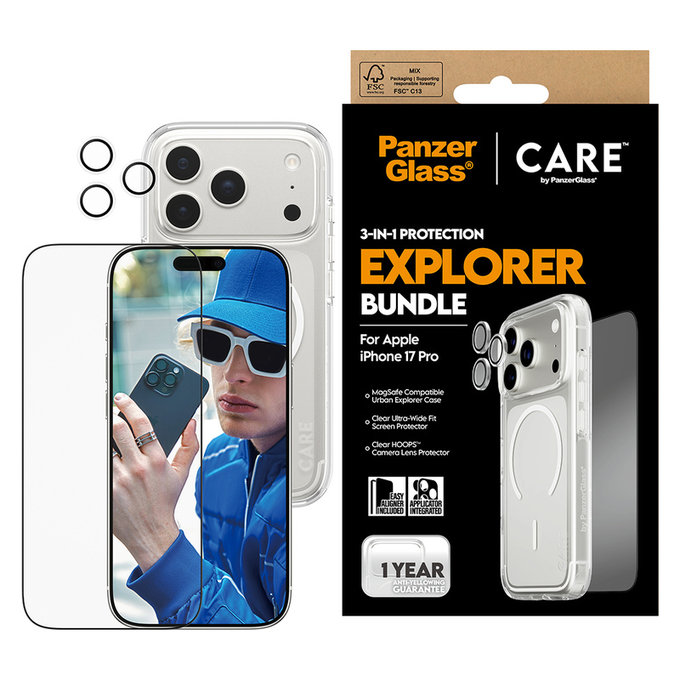 Bundle 3u1 Explorer za iPhone 17 Pro, PanzerGlass