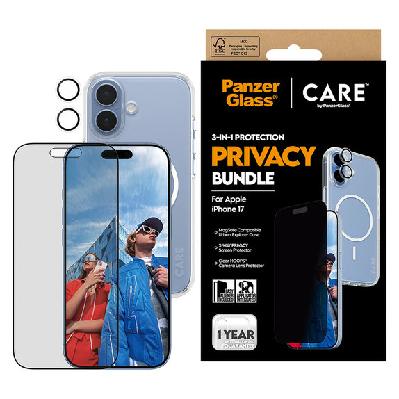 Bundle 3u1 Privacy za iPhone 17, PanzerGlass