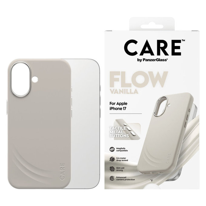 Maska FLOW s MagSafeom za iPhone 17, Vanilla, CARE