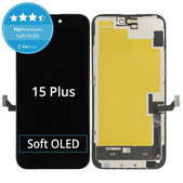 Zaslon Soft OLED za iPhone 15 Plus - Dodirno staklo + Okvir, DIAGNOSTIC