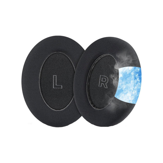 Zamjenski jastučići za uši za Bose QC Ultra, Memorijska pjena + Tekstil + Koža, Crne, Hladni gel, 1 Par