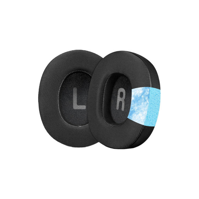 Zamjenski jastučići za uši za JBL Tune 700BT, 710BT, Memorijska pjena + Koža + Tekstil, Crne, Hladni gel, 1 Par