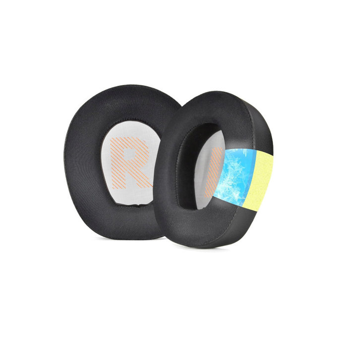 Zamjenski jastučići za uši za JBL Quantum Q200, Q300, Memorijska pjena + PU Koža + Tekstil, Crne, Hladni gel, 1 Par