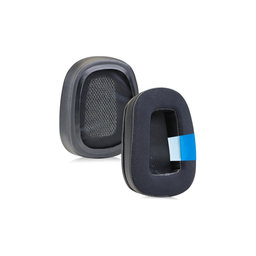 Zamjenski jastučići za uši za Logitech G633 Artemis, G933 Artemis, Memorijska pjena + Tekstil + Koža, Crne, Hladni gel, 1 Par