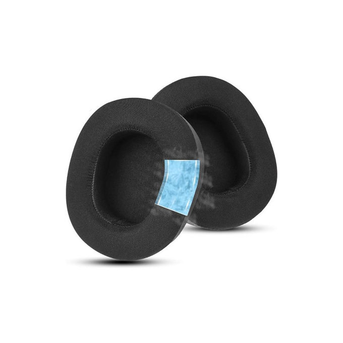 Zamjenski jastučići za uši za Steelseries Nova Pro, Memorijska pjena + Tekstil, Crne, Hladni gel, 1 Par