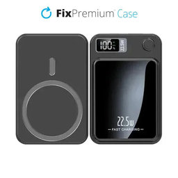 FixPremium - MagSafe PowerBank 5000mAh s LED zaslonom, crna