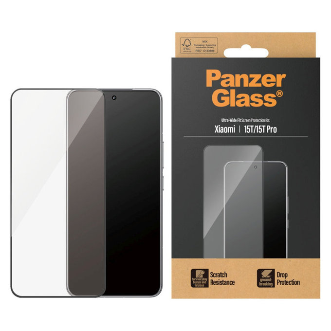 UWF kaljeno staklo za Xiaomi 15T/15T Pro, Crna, PanzerGlass