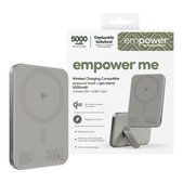 Bežična PowerBank 5000 mAh, s okretnim stalkom 20 W, kompatibilna s MagSafe, Qi2/USB-C, Titan, empower