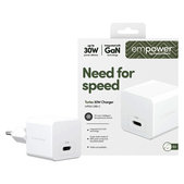 Putni adapter Grand Prix USB-C, GaN, 30 W PD, srebrno-bijeli, empower