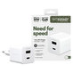 Putni adapter Grand Prix USB-C/USB-A, GaN, 35 W PD, srebrno-bijeli, empower