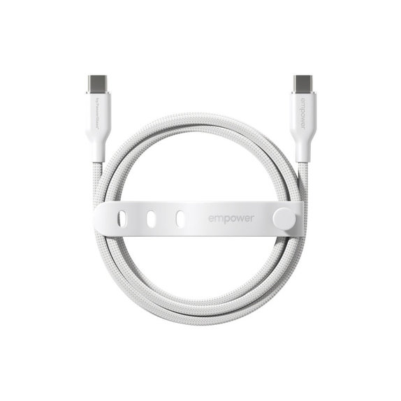 Kabel USB-C, 60 W, Racing, 2 m, Srebrno-bijela, empower