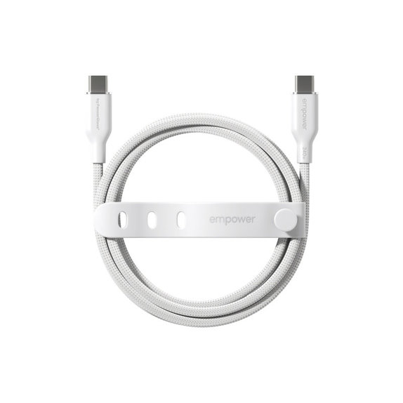 Kabel USB-C, 240 W, Racing, 2 m, Srebrno-bijela, empower
