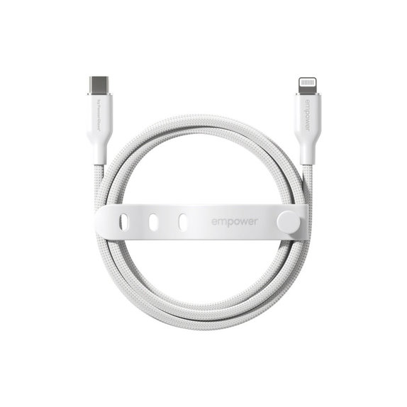 Kabel USB-C/Lightning, 60 W, Racing, 1, 2 m, Srebrno-bijela, empower