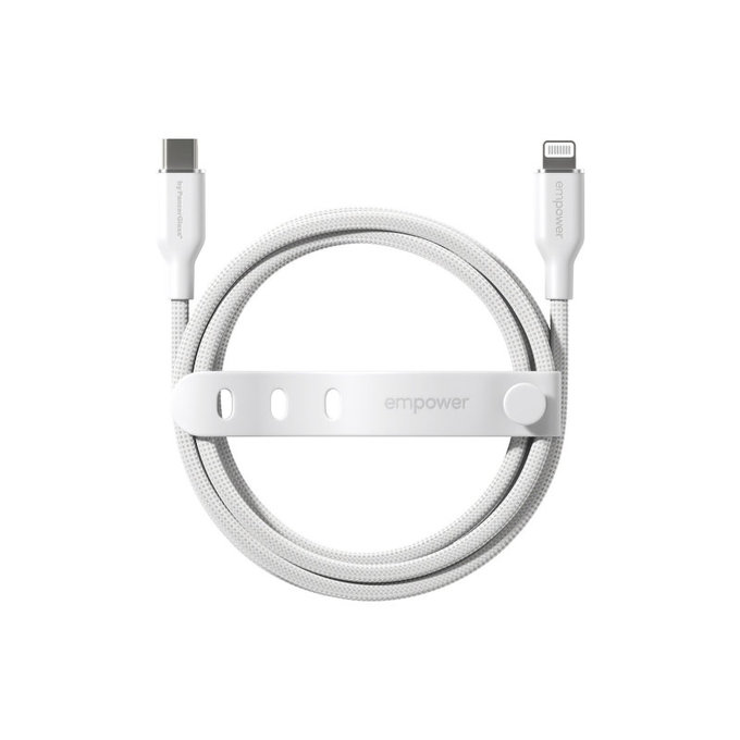 Kabel USB-C/Lightning, 60 W, Racing, 1, 2 m, Srebrno-bijela, empower