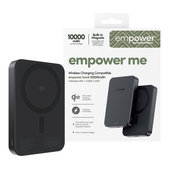 Bežična PowerBank 10000 mAh, 20 W, kompatibilna s MagSafe, Qi2/USB-C, Space Black, empower