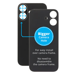 Apple iPhone 17 - Staklo stražnjeg kućišta s većom rupom za kameru (Black)