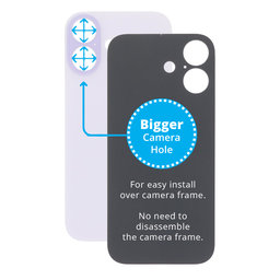 Apple iPhone 17 - Staklo stražnjeg kućišta s većom rupom za kameru (Lavender)